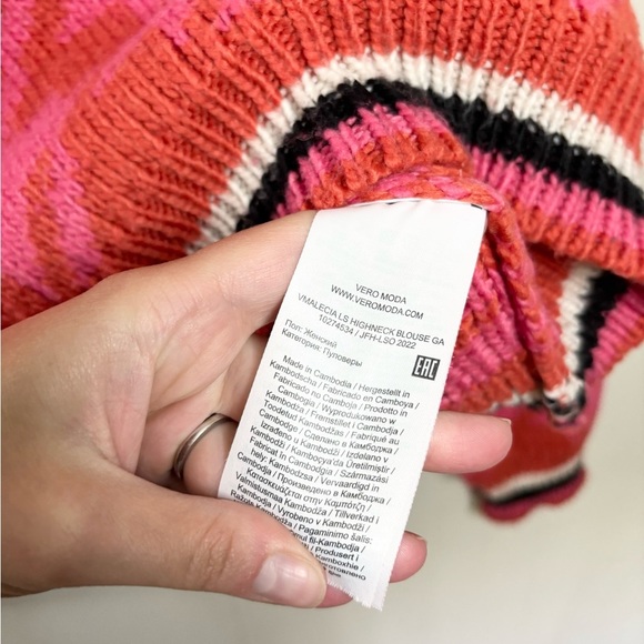 Vero Moda Alecia High Neck Sweater size L pink knit - Picture 4 of 6